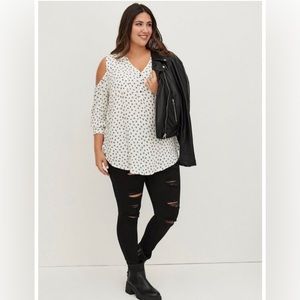 Torrid, Plus Size 3X, Harper Cold Shoulder Top, NWT